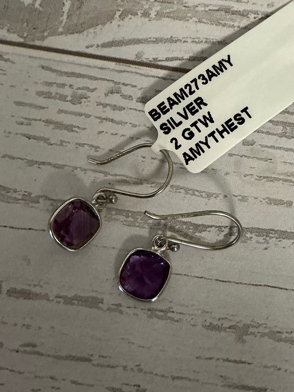 NWT Sterling Silver Amethyst Drop Earrings -  Dangle